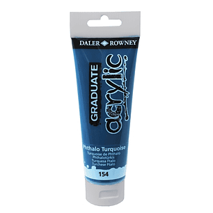 Daler Rowney Graduate Pintura Acrilica - Tubo de Plastico - 120ml - Color Turquesa Ftalo
