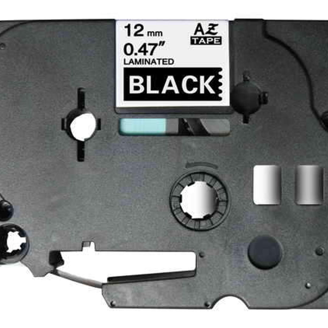 Brother TZe335 Cinta Laminada Generica de Etiquetas - Texto blanco sobre fondo negro - Ancho 12mm x 8 metros 1