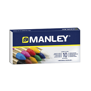 Manley Pack de 10 Ceras Blandas de Trazo Suave - Ideal para Gran Variedad de Tecnicas y Aplicaciones - Fabricacion Artesanal - Amplia Gama de Colores 