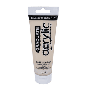 Daler Rowney Graduate Pintura Acrilica - Tubo de Plastico - 120ml - Color Titanio Buff