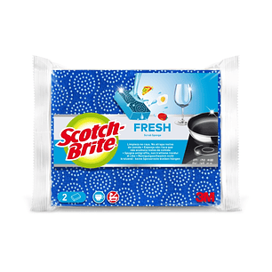 Scotch-Brite Fresh Pack de 2 Estropajos de Cocina - No Raya - Color Azul