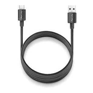 NGS ZYRO-AC Cable USB-C a USB-A - Cargar Rapida - 480 Mbps - 15W - 1 Metro - Color Negro