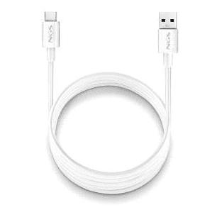 NGS ZYRO-AC Cable USB-C a USB-A - Cargar Rapida - 480 Mbps - 15W - 1 Metro - Color Blanco