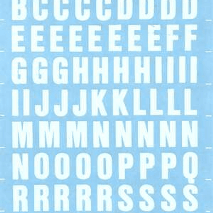 Apli Letras Transferibles Blancas 12mm - Facil Aplicacion - 117 Caracteres - Resistente al Agua - Versatil Blanco 1