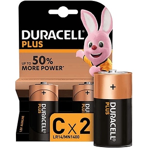 Duracell Pilas Alcalinas C Plus LR14 1.5V - 2 Unidades