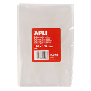 Apli Bolsas Polipropileno Transparente 120x180mm - Galga 120 - Alta Resistencia y Flexibilidad - Uso Alimenticio