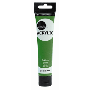 Daler Rowney Simply Pintura Acrilica - Tubo de Plastico - 75ml - Color Verde Oscuro