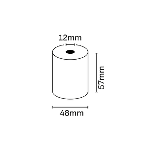 Oqonos Rollo de Papel Termico 57x48x12mm, Libre de BPA, FSC