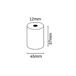 Oqonos Rollo de Papel Termico 57x45x12mm, Libre de BPA, FSC