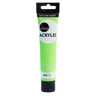 Daler Rowney Simply Pintura Acrilica - Tubo de Plastico - 75ml - Color Verde Neon