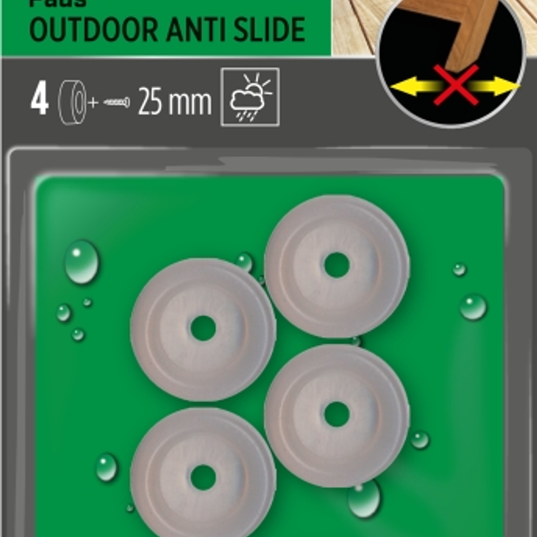 Scotch Pack de 4 Almohadillas Antideslizantes para Artornillar - Uso en Exterior - 25mm - Color Transparente 1