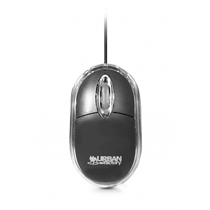 Urban Factory Raton con Cable USB - 800dpi - Uso Ambidiestro - Color Negro