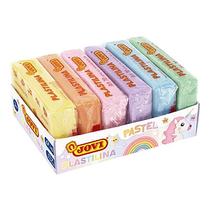 Jovi Pack de 6 Pastillas de Plastilina 50gr - 100% Vegetal - Muy Moldeable - No Se Seca - Colores Mezclables - Colores Pastel Surtidos