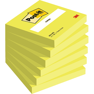 Post-It Pack de 6 Blocs de 100 Notas Adhesivas Reposicionables - Forma Cuadrada - 76x76mm - Color Verde