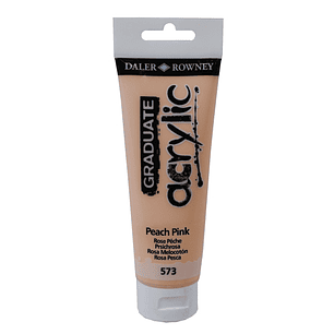 Daler Rowney Graduate Pintura Acrilica - Tubo de Plastico - 120ml - Color Rosa Melocoton
