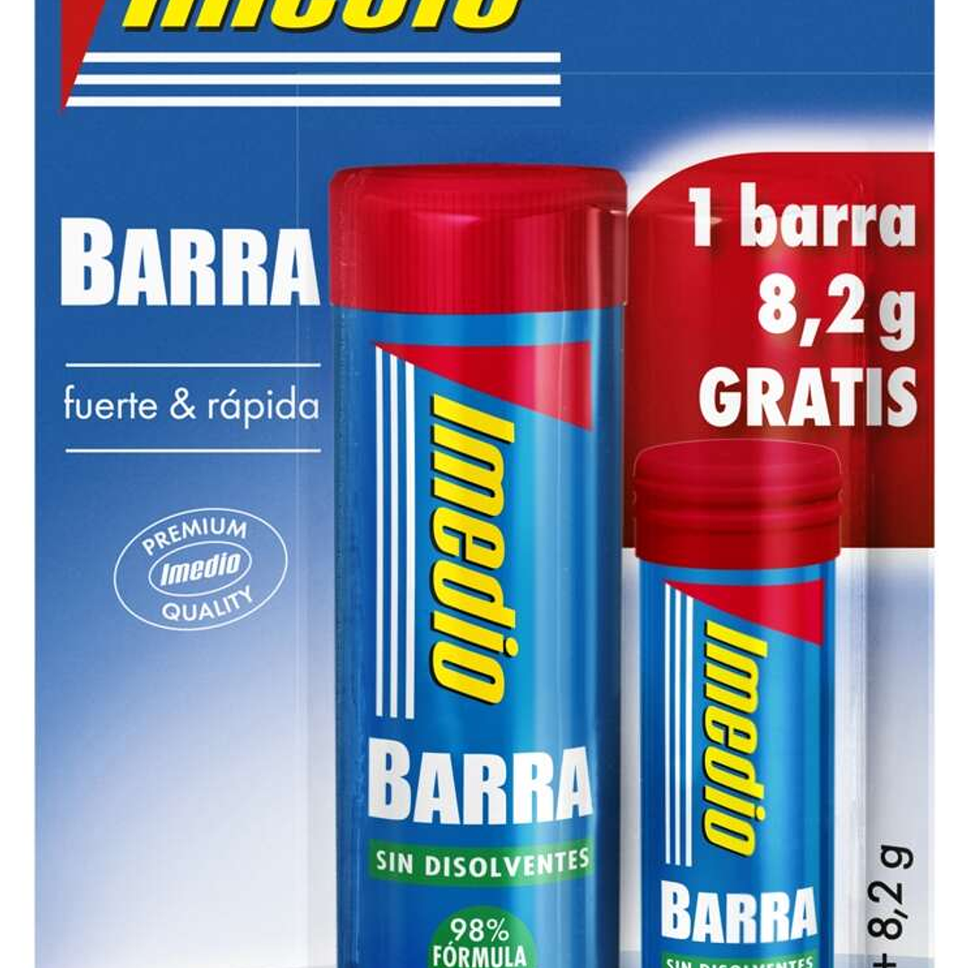 Imedio Pack de 2 Barras de Pegamento de 1x 40grs + 1x 8.2grs - Sin Disolventes - Lavable - Apto para Uso Escolar 1