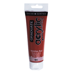 Daler Rowney Graduate Pintura Acrilica - Tubo de Plastico - 120ml - Color Rojo Veneciano
