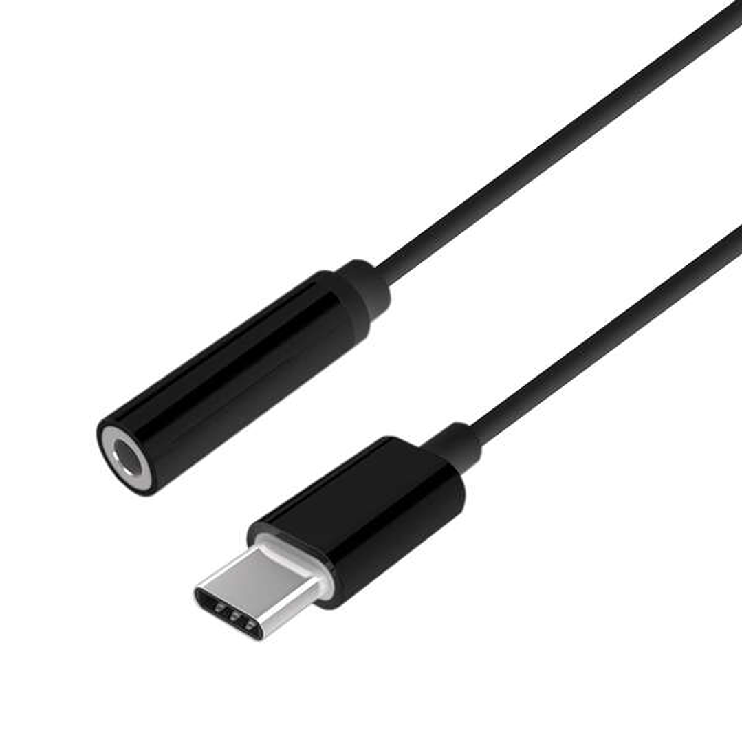 Aisens Conversor USB-C a Audio Estilo Apple - USB-C/M-JACK 3.5/H - 15cm - Color Negro 1