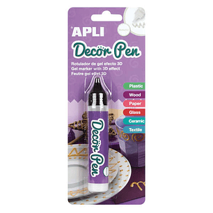 Apli Rotulador de Gel 3D Metalizado - 25ml - Personaliza Facilmente Regalos, Objetos, Tarjetas, Detalles, Fotos, Carpetas - Color Blanco Nacarado