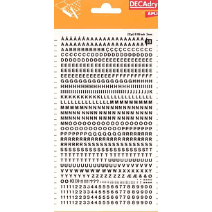 Apli Letras y Numeros Transferibles - 3mm de Tamaño - 795 Caracteres - Facil Aplicacion y Remocion - Negro