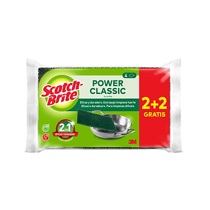 Scotch-Brite Classic Pack de 4 Estropajos de Cocina - Promocion 2 + 2 Gratis - Color Verde Oscuro