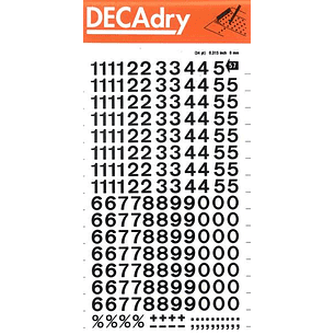 Apli Numeros Transferibles - 8mm - Facil Aplicacion - Negros Intensos - 204 Caracteres - Negro