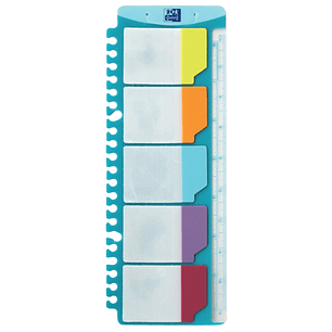 Oxford Regla con Indices Adhesivos Removibles - Medida 30cm - Indices Removibles - Ideal para Marcar Paginas