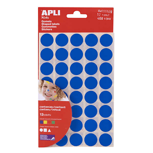 Apli Bolsa de 468 Gomets Formas Geometricas - Adhesivo Permanente - Libres de Disolventes - Ideales para Escuelas Infantiles - Papeles ECF - Colores, 