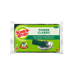 Scotch-Brite Classic Pack de 2 Estropajos de Cocina - Color Verde Oscuro