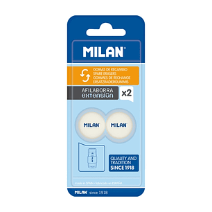 Milan Pack de 2 Gomas de Recambio Afilaborra Extension - Color Blanco