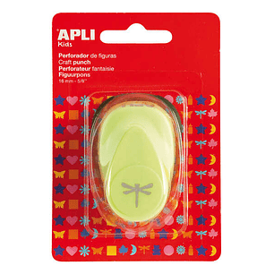 Apli Perforadora de Papel en Forma de Libelula - Tamaño de Figura 16mm - Alta Calidad para Papel, Carton y Cartulina - Deposito de Restos de Papel - D