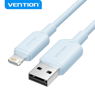 Vention Cable USB 2.0 Lightning - Transmision 480Mbps - Salida 2.4A - 1M - Color Azul