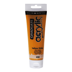 Daler Rowney Graduate Pintura Acrilica - Tubo de Plastico - 120ml - Color Ocre Amarillo