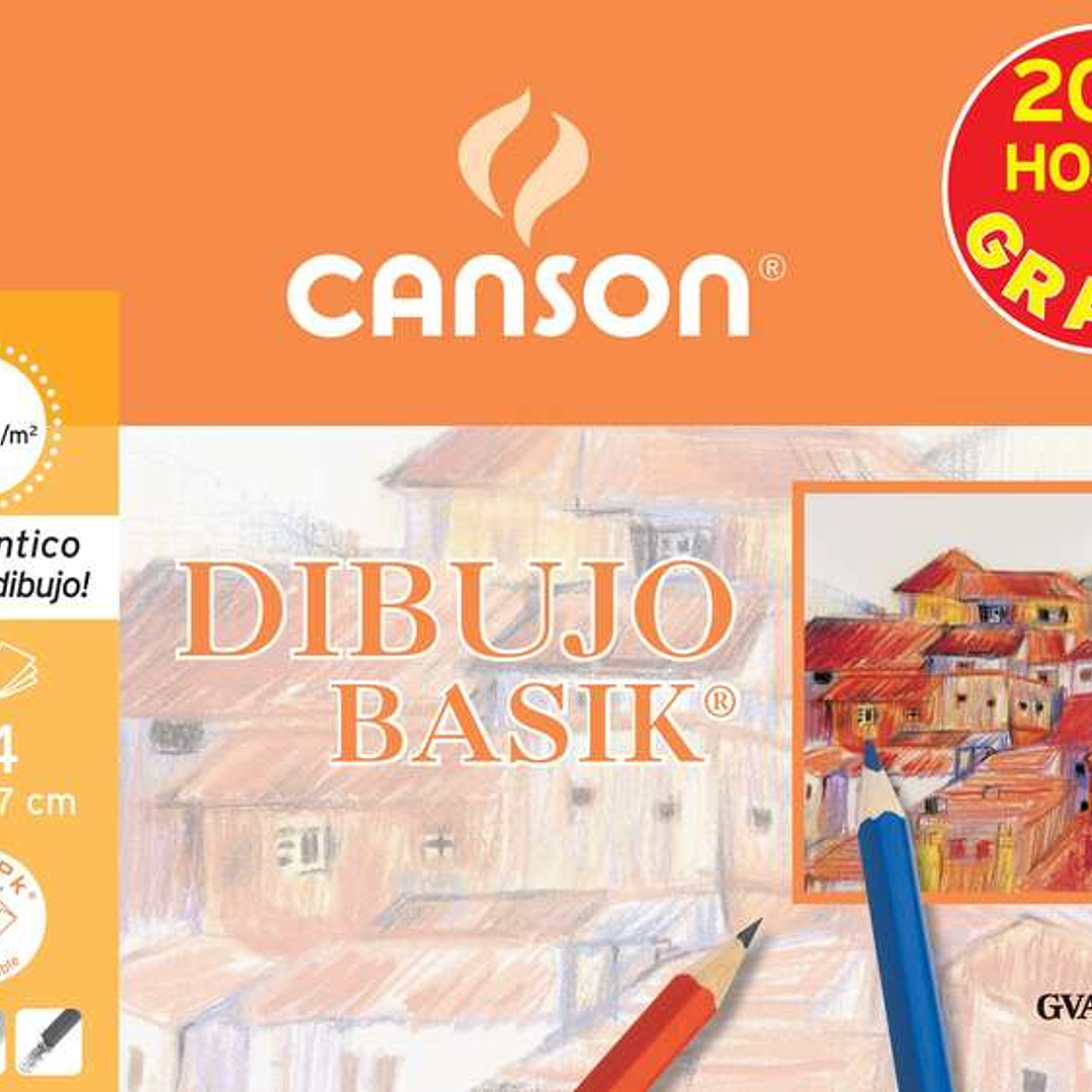 Canson Minipack de 10 Hojas de Dibujo Basik Liso 21x29.7 130g - 20% Hojas Gratis - Color Blanco 1