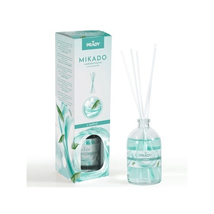 Prady Ambientador Mikado Limpio - Frasco de Cristal 100ml y Varitas Difusoras