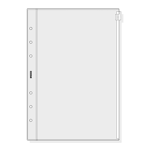 Finocam R571 Funda para Agendas Open - Cierre de Cremallera - Formato 500 - 129x2x182mm - PVC - Color Gris Claro