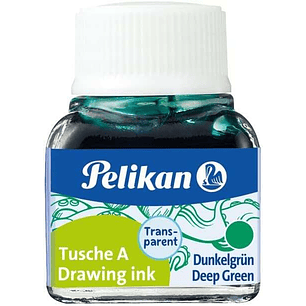 Pelikan Tinta China 523 10ml N.7 - Botella de 10ml - Ideal para Dibujo y Caligrafia - Resistente al Agua y de Secado Rapido - Color Verde Oscuro