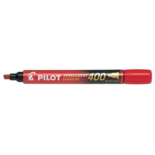 Pilot Rotulador Permanente 400 - Punta Biselada 4,5mm - Trazo 4mm - Color Rojo