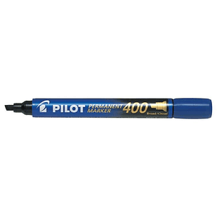 Pilot Rotulador Permanente 400 - Punta Biselada 4,5mm - Trazo 4mm - Color Azul