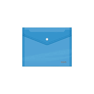 Dohe Sobre Portadocumentos A5 - Cierre de Broche - Polipropileno Cristal Transparente 150 Micras - Color Azul