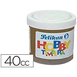 Pelikan Tempera Escolar Frasco 40ml - Ideal para Proyectos Escolares - Facil de Lavar - No Toxica - Color Siena Tostada