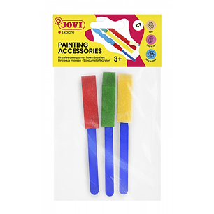 Jovi Painting Accessories Bolsa con 3 Pinceles de Espuma - Ideal para Cualquier Tipo de Pintura - Especial para Pintura de Dedos - Facil Limpieza con 