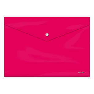 Dohe Sobre Portadocumentos Folio - Cierre de Broche - Polipropileno Cristal Opaco 200 Micras - Color Fucsia