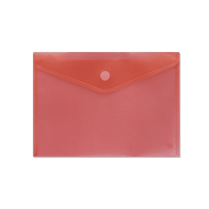 Sobre Portadocumentos A4 - Cierre de Velcro - Fabricado en Polipropileno - Medidas 325x230mm - Rojo Transparente