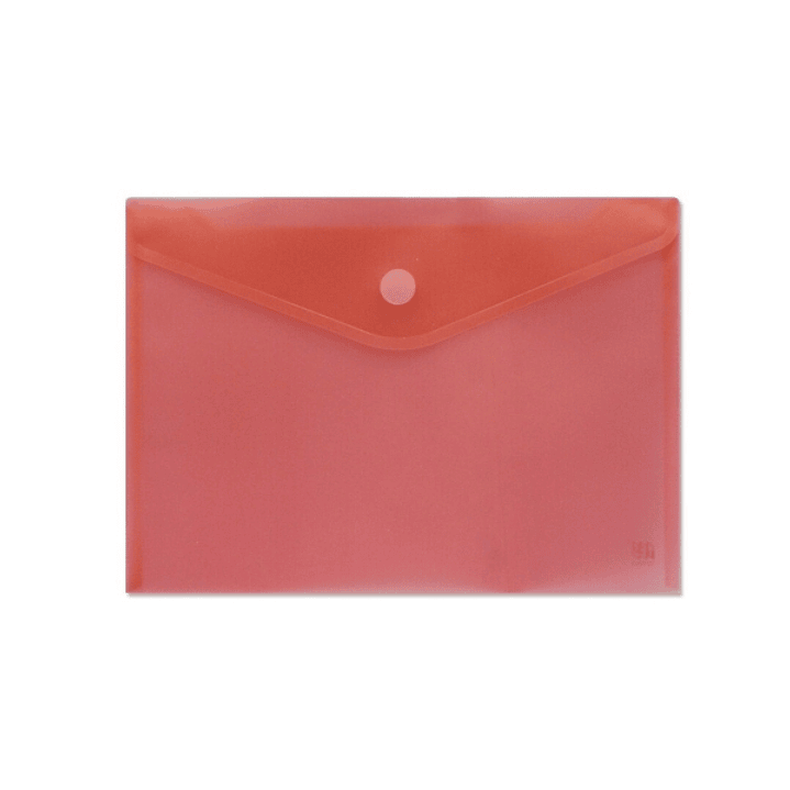 Sobre Portadocumentos A4 - Cierre de Velcro - Fabricado en Polipropileno - Medidas 325x230mm - Rojo Transparente 1