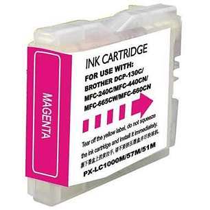 Brother LC1000XL/LC970XL Magenta Cartucho de Tinta Generico - Reemplaza LC1000M/LC970M