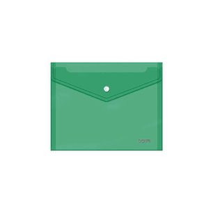 Dohe Sobre Portadocumentos A5 - Cierre de Broche - Polipropileno Cristal Transparente 150 Micras - Color Verde