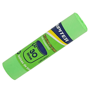 Jupiter Rollo de 10 Bolsas de Basura de 30L - Primera Calidad - Color Verde