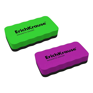 Erichkrause Borrador de Pizarra Blanca Magnetico - Limpieza en Seco - Imanes Incorporados - sin Rastros - Color Variado