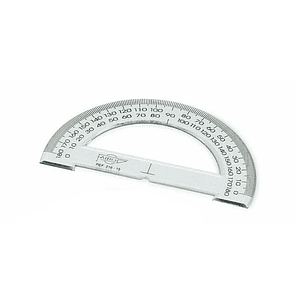 Faibo Semicirculo Escolar Graduado de 15cm - Biselado y Reborde para Tinta - Transparente